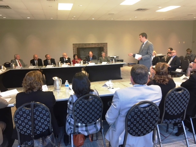Dr. Ryan Squier speaks to panelists at a HOPES Task Force meeting in Columbus